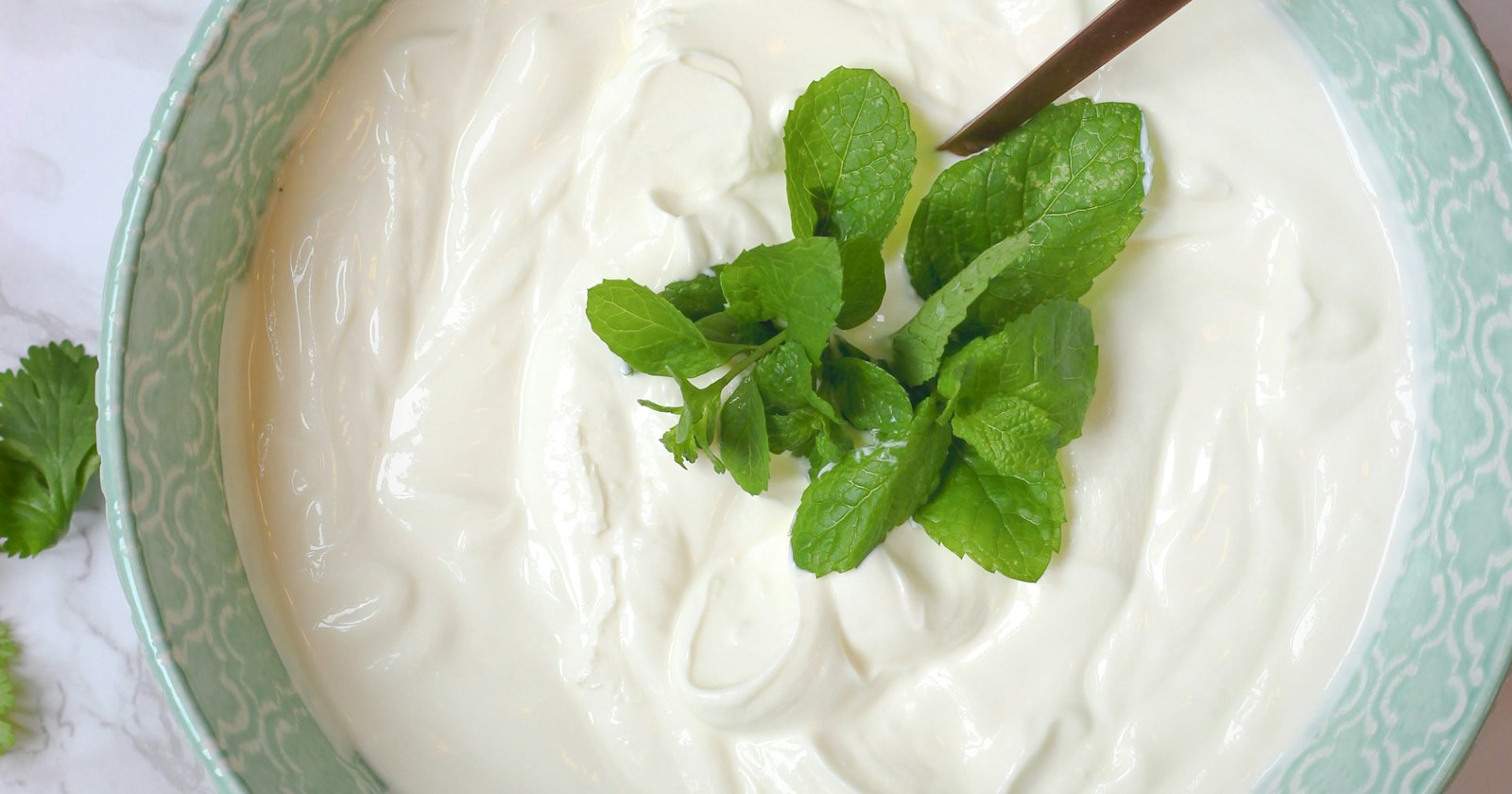bowl of yogurt with a spoon